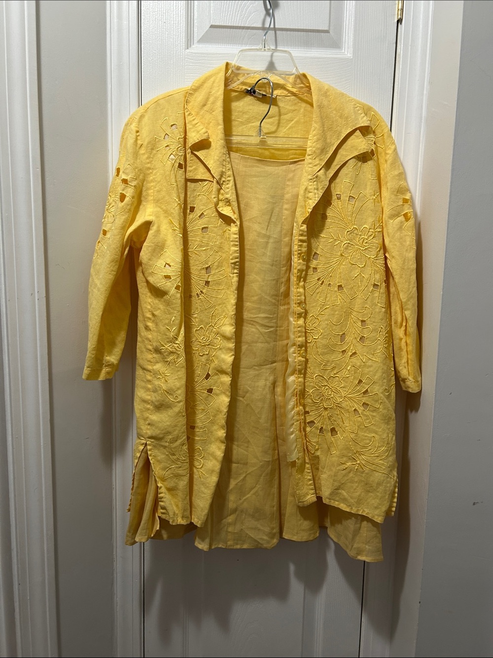 Women's Yellow Embroidered Skirt Set